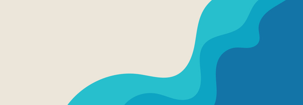 Vector layered blue water wave banner template	