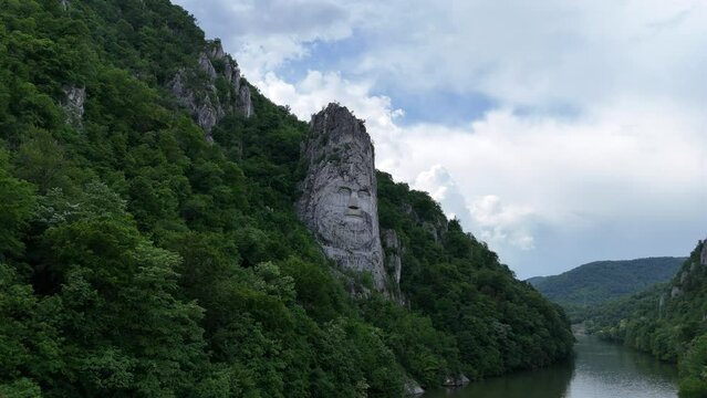 The rock sculpture of Decebalus, a colossal carving of the face of Decebalus, the last king of Dacia.
Decebalus Rex, Dragan Facit