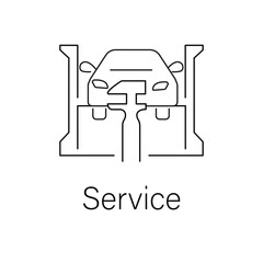 Car Service Icon: Auto Repair, Vehicle Maintenance, and Automotive Care Illustration.