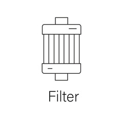 Car Filter Icon: Engine Part, Automotive Component, and Vehicle Maintenance Illustration.