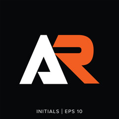 AR letter initials logo template, AR letter initials logo element, AR vector initials logo