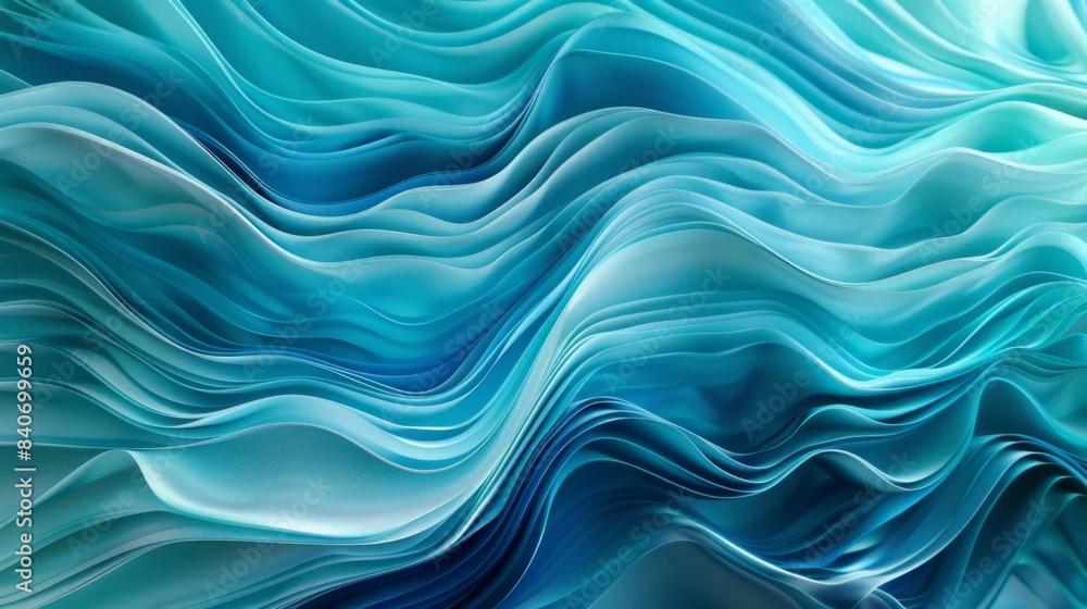 Leinwandbilder an abstract wave pattern background in shades of blue and turquoise, reminiscent of ocean waves. the
