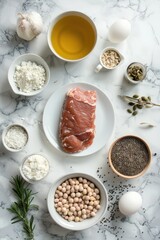 Various breakfast foods arranged on a plate