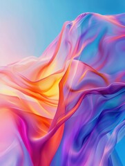 Obraz premium A close-up shot of a vibrant textile with a clear blue sky visible in the background