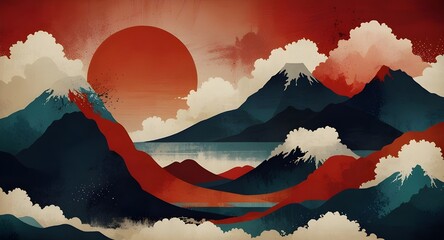 abstract japaneese lansdcape