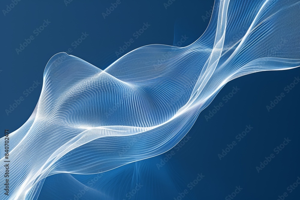Aufkleber abstract blue background with flowing white lines and wave patterns