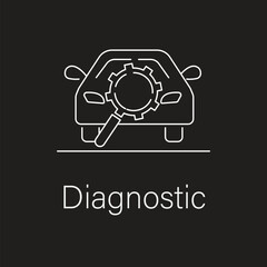 Car Diagnostic Icon - Auto Checkup, Vehicle Analysis, and Diagnostic Tool Vector Graphic.