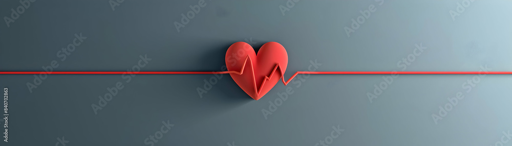 Poster flat design heartbeat icon with copy space on white background vector image perfect for heart health