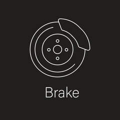 Car Brake Icon - Brake System, Vehicle Brake, and Automotive Part Vector Graphic.