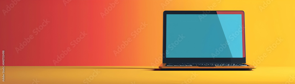 Aufkleber flat design laptop icon with copy space on tech themed background vector image ideal for technology 