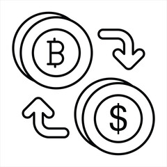 Bitcoin and Cryptocurrency Line Icons Pack