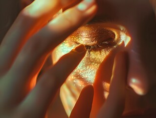 The Glowing Mushroom Cap Illuminates the Autumnal Landscape with Its Enchanting Organic Beauty and Delicate Intricacy