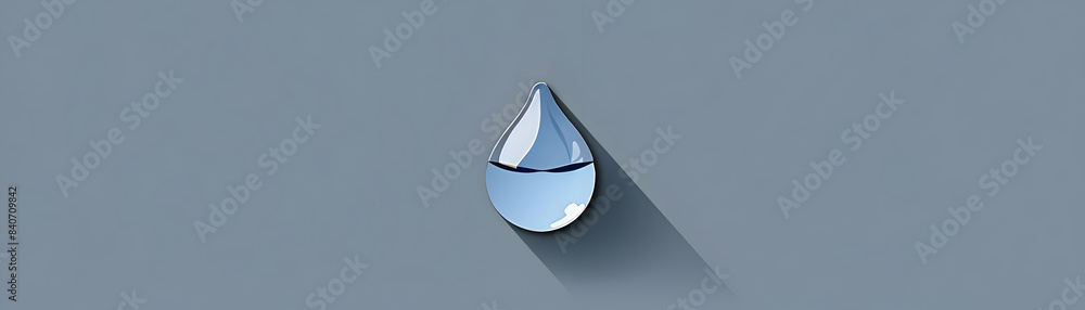 Poster water drop icon with copy space on minimalist background vector image ideal for hydration and wellne