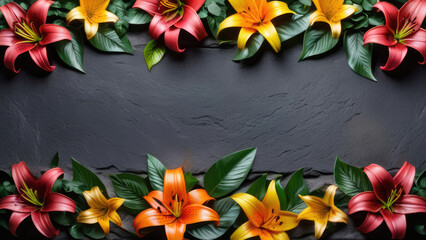 Floral decoration againts various background