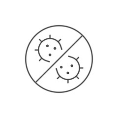 No bacteria line outline icon