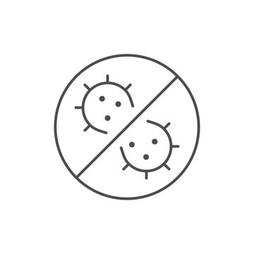 No bacteria line outline icon