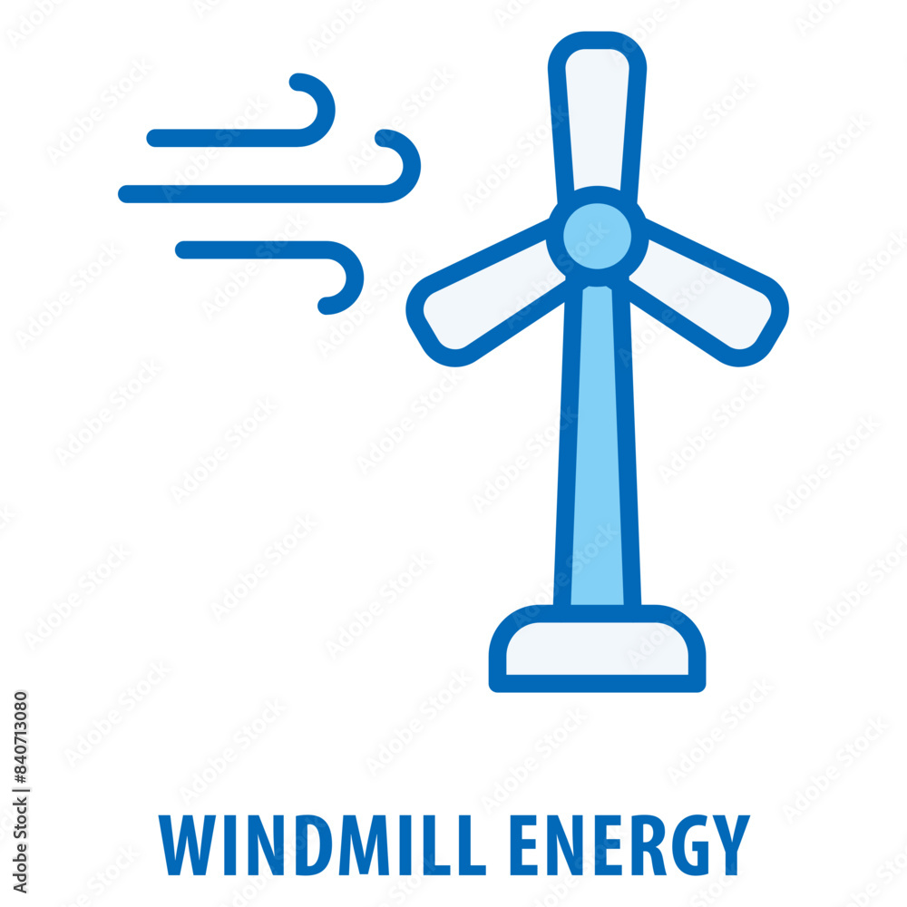 Poster windmill energy icon simple and easy to edit for your design elements