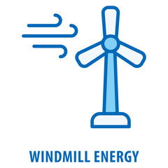 Windmill energy Icon simple and easy to edit for your design elements