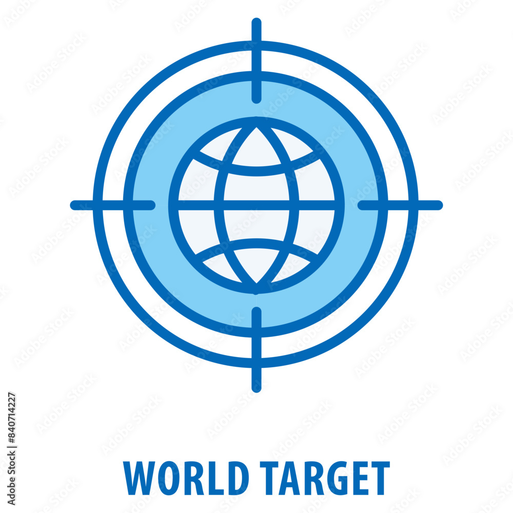 Aufkleber world target icon simple and easy to edit for your design elements