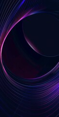 Abstract dark background with colorful glowing lines forming circular shapes