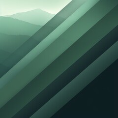Obraz premium Minimalist dark green background with diagonal lines and shadows