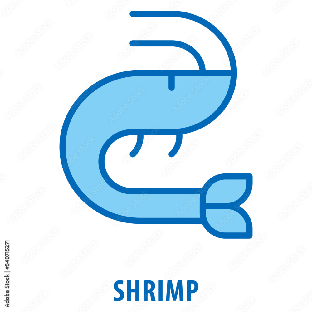 Aufkleber shrimp icon simple and easy to edit for your design elements