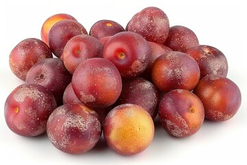 Obraz premium Fresh plums with a frosty coating, vibrant and healthy, food photography