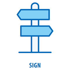 Sign Icon simple and easy to edit for your design elements