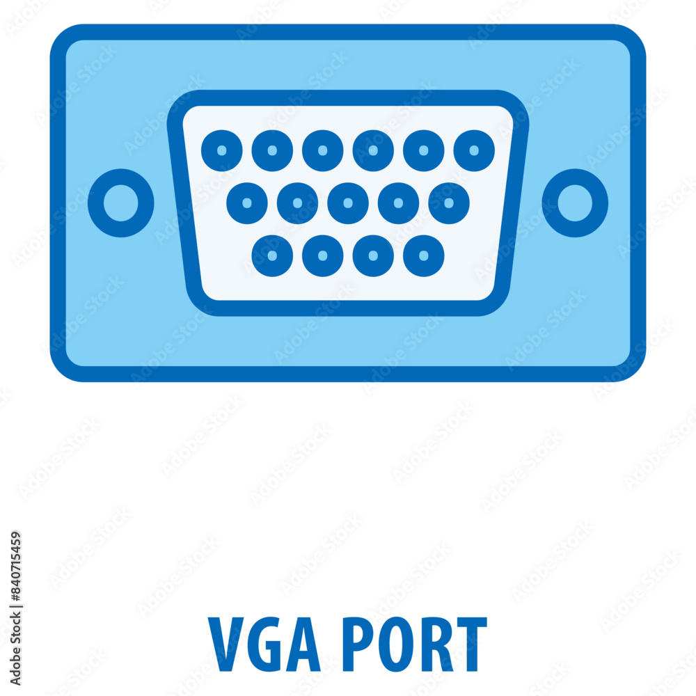 Poster vga port icon simple and easy to edit for your design elements