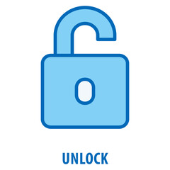 Unlock Icon simple and easy to edit for your design elements