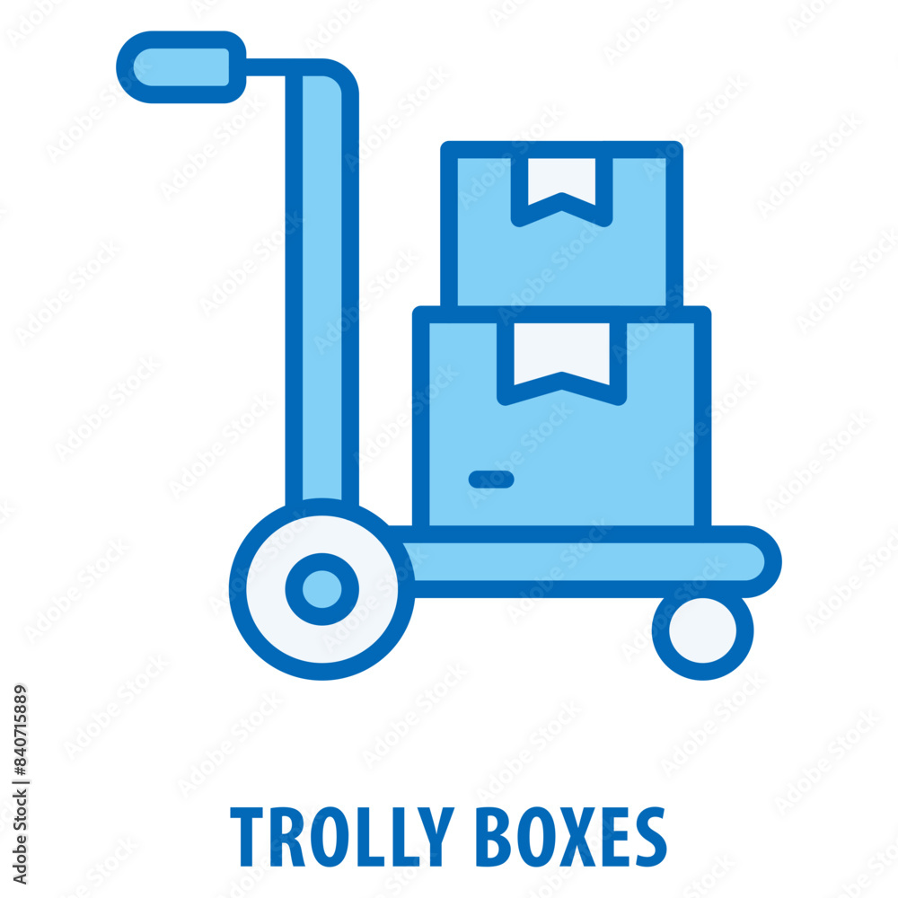 Aufkleber trolly boxes icon simple and easy to edit for your design elements
