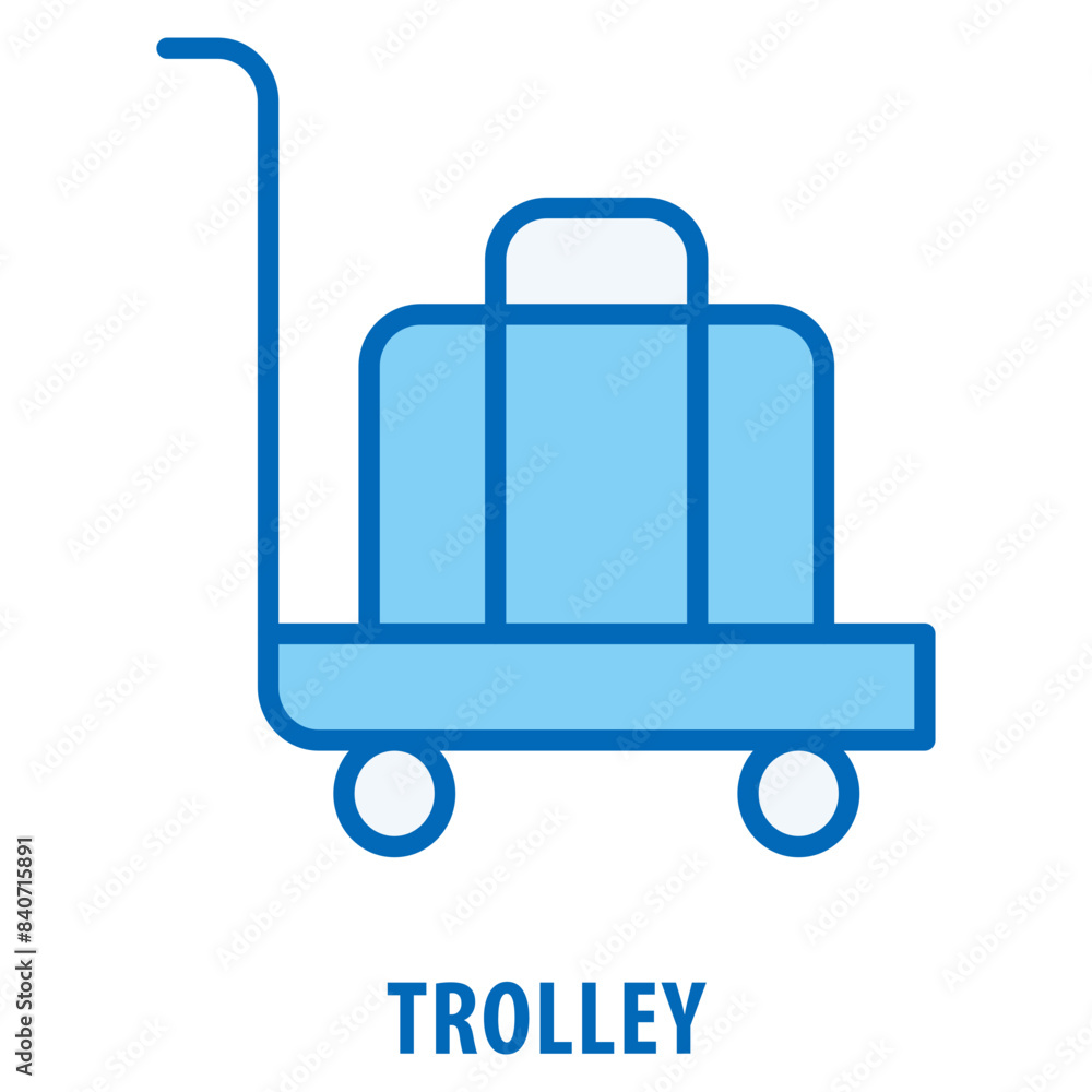 Poster trolley icon simple and easy to edit for your design elements
