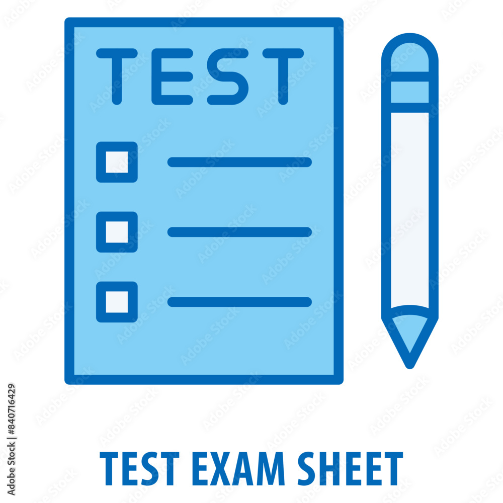 Poster test exam sheet icon simple and easy to edit for your design elements