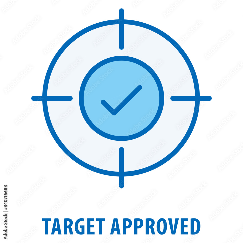 Poster target approved icon simple and easy to edit for your design elements