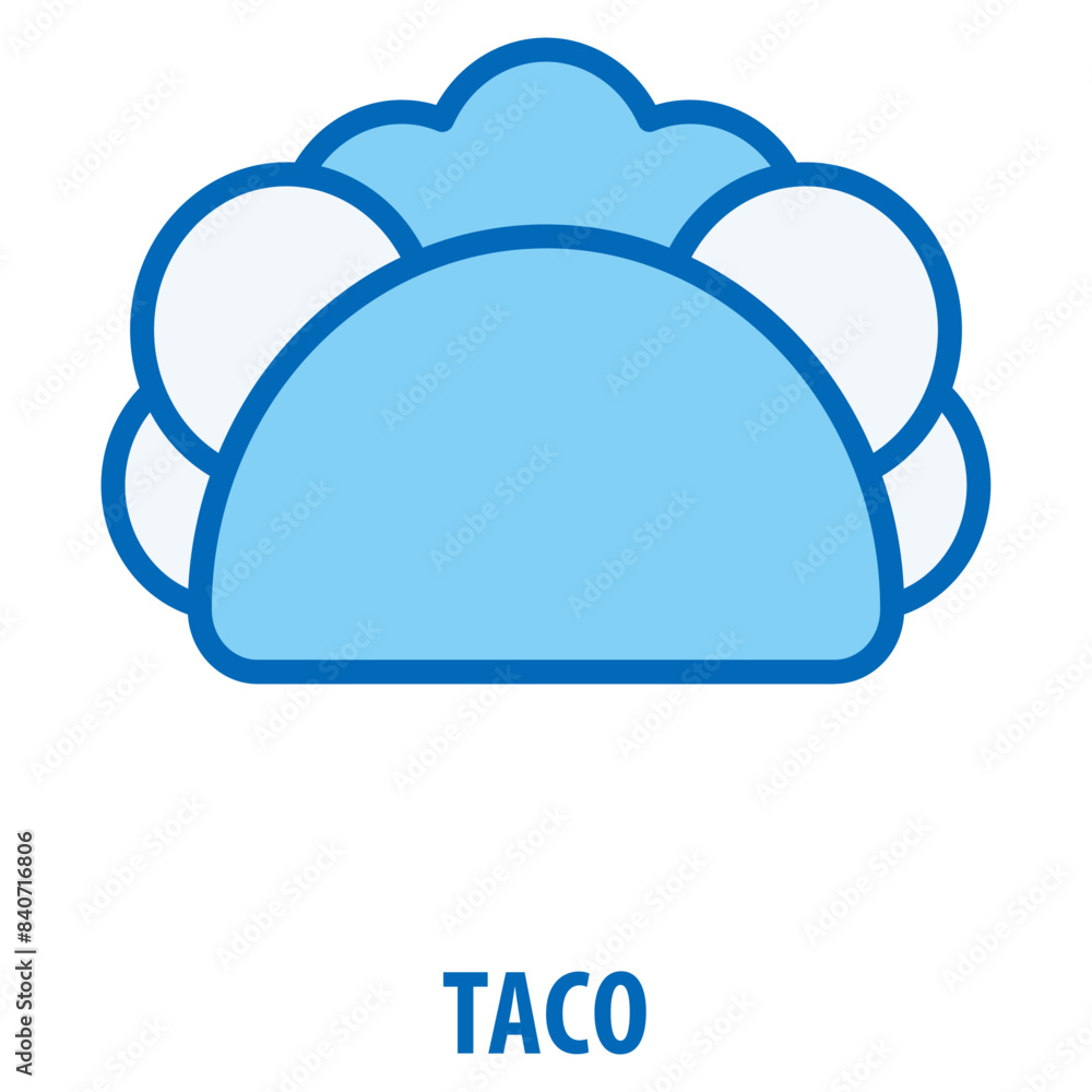 Poster taco icon simple and easy to edit for your design elements