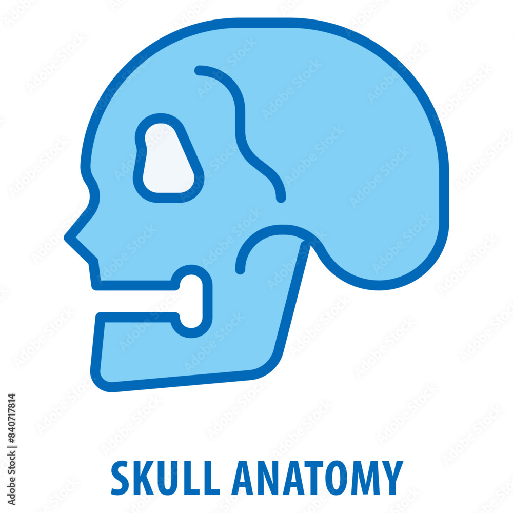 Poster skull anatomy icon simple and easy to edit for your design elements