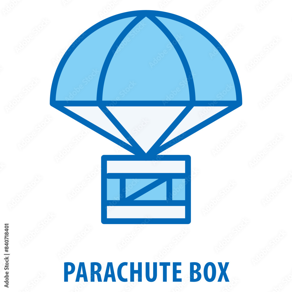 Poster parachute box icon simple and easy to edit for your design elements