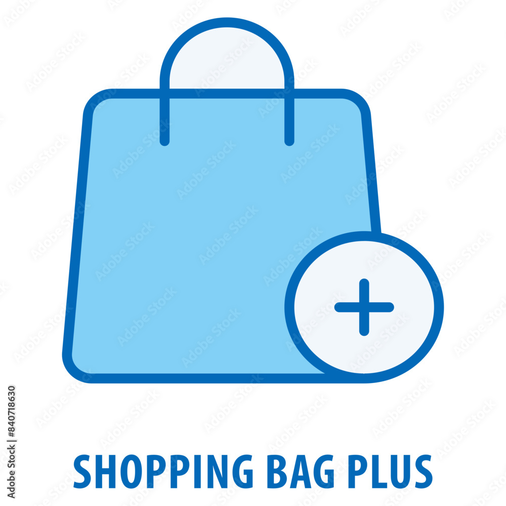 Poster shopping bag plus icon simple and easy to edit for your design elements