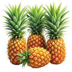 Obraz premium Fresh Tropical Pineapple Isolated on Background