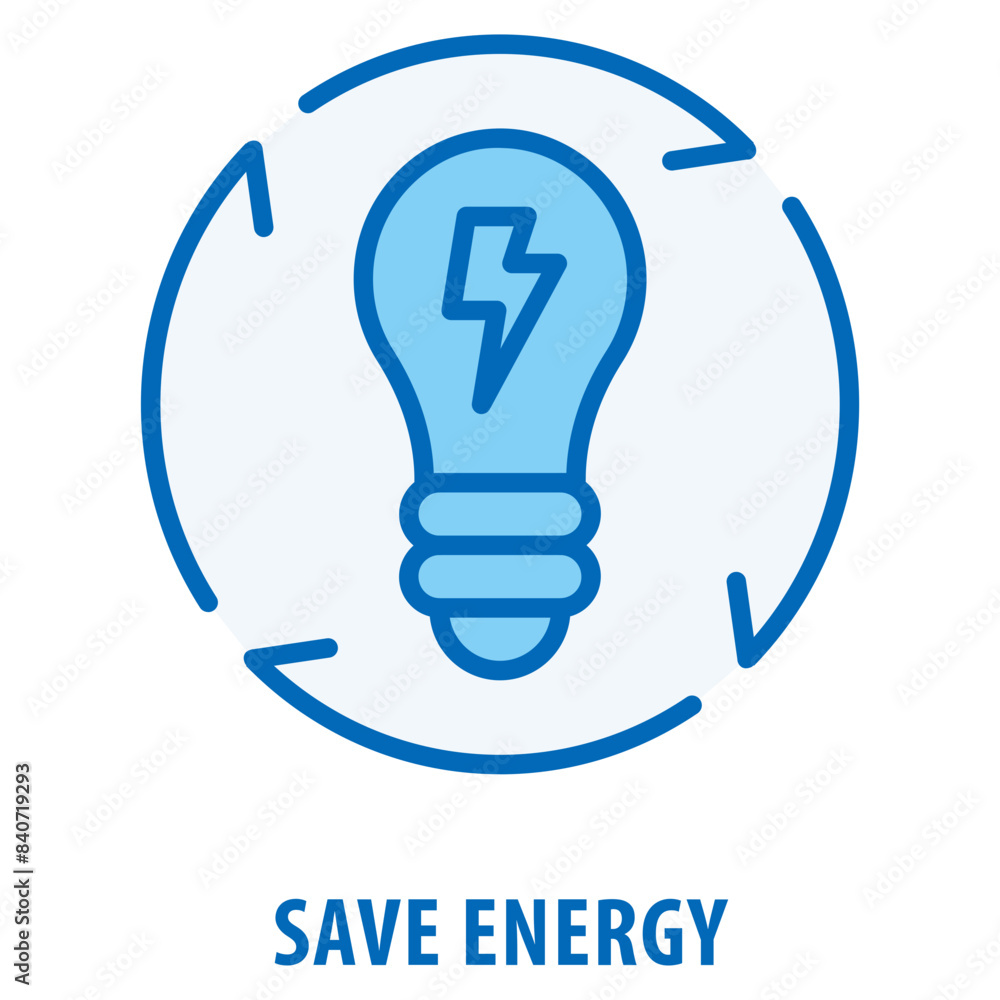 Poster save energy icon simple and easy to edit for your design elements