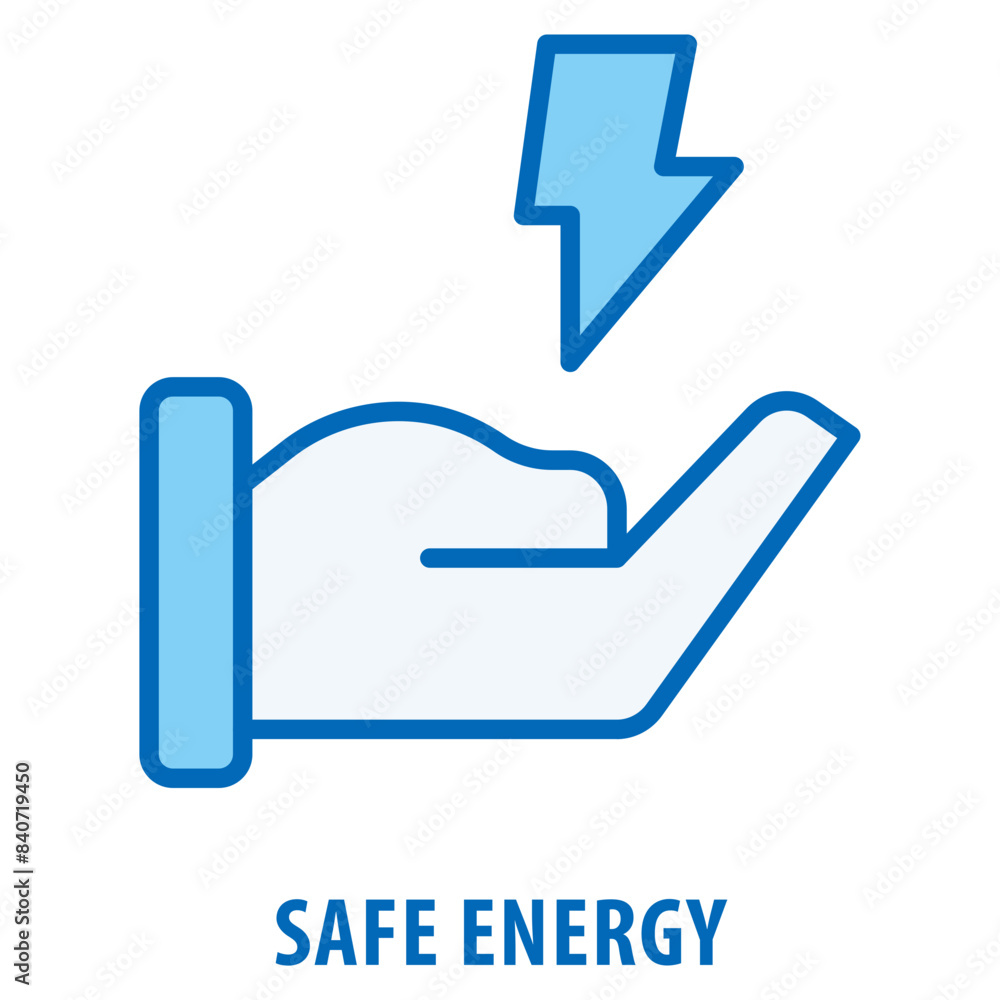 Poster safe energy icon simple and easy to edit for your design elements