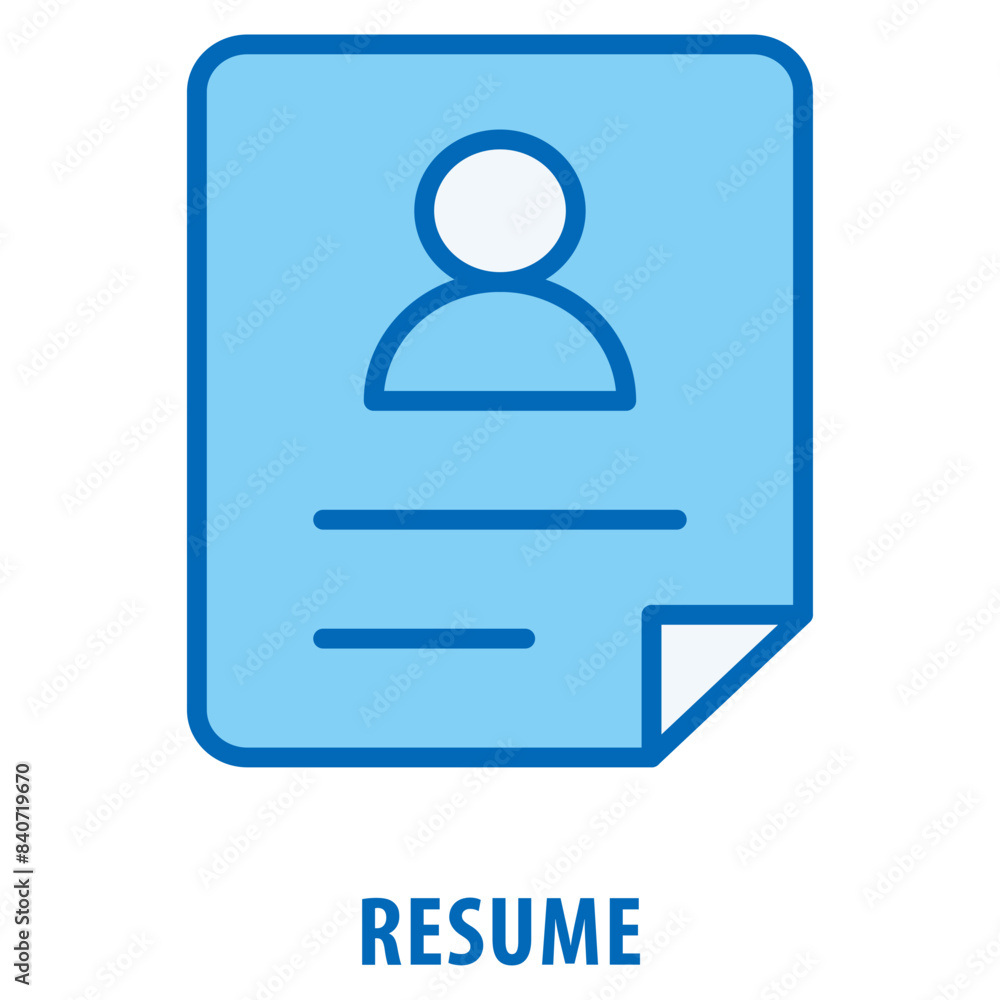 Poster resume icon simple and easy to edit for your design elements