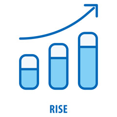 Rise Icon simple and easy to edit for your design elements
