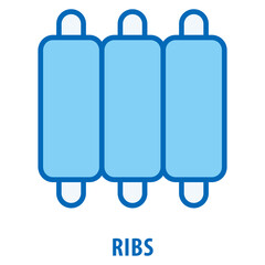 Ribs Icon simple and easy to edit for your design elements