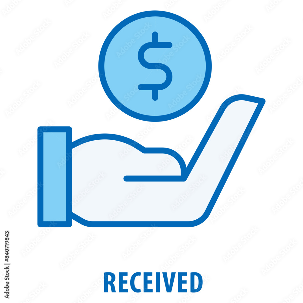 Aufkleber received icon simple and easy to edit for your design elements