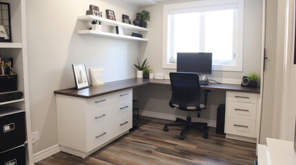 petit coin bureau dans une maison pour t&eacute;l&eacute;travail &agrave; domicile