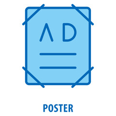 Poster Icon simple and easy to edit for your design elements
