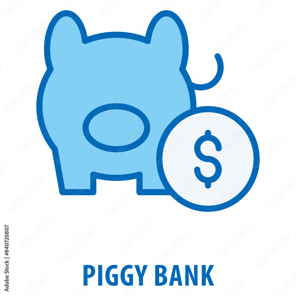 Poster piggy bank icon simple and easy to edit for your design elements