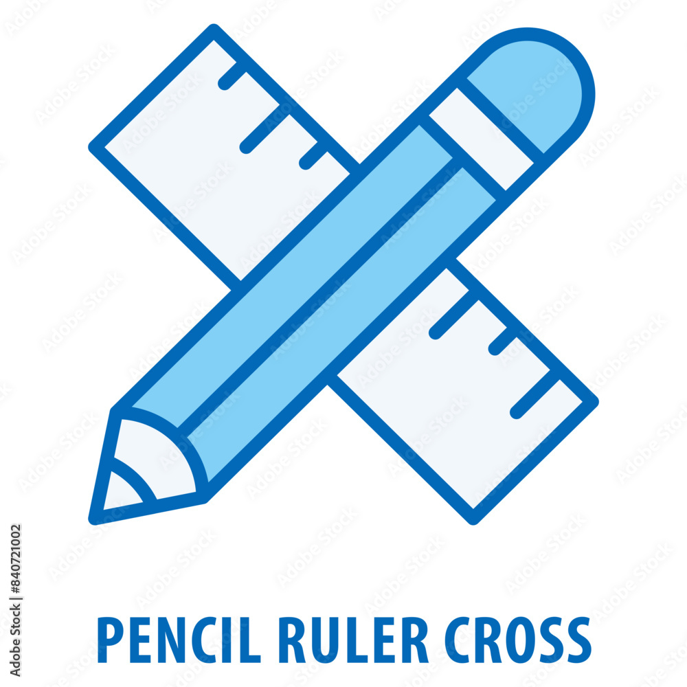 Poster pencil ruler cross icon simple and easy to edit for your design elements