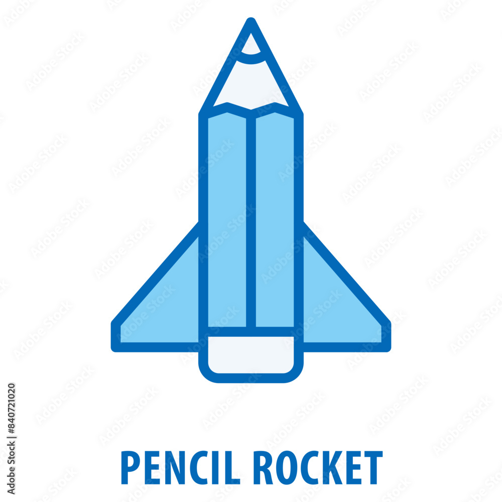 Poster pencil rocket icon simple and easy to edit for your design elements